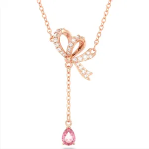 Swarovski Jewellery Swarovski Volta Rose Gold Tone Plated Bow Pink Crystal Necklace