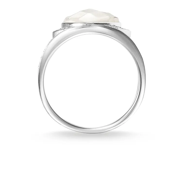 Thomas Sabo Silver Oval Mother of Pearl Love Knot Ring TR2015-030-14