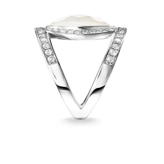 Thomas Sabo Silver Oval Mother of Pearl Love Knot Ring TR2015-030-14