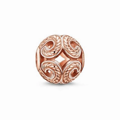 Thomas Sabo 18K Rose Gold Plated Wave Karma Bead K0009-415-13