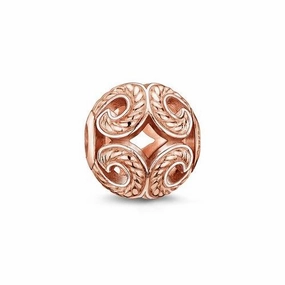 Thomas Sabo 18K Rose Gold Plated Wave Karma Bead K0009-415-13