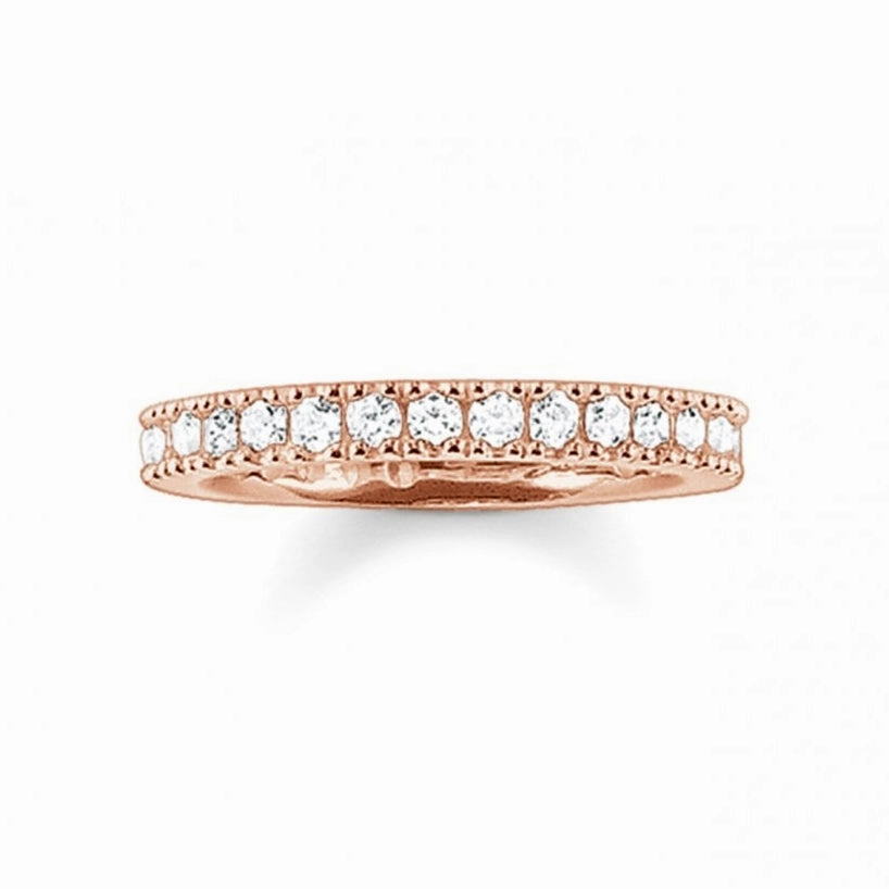 Thomas Sabo 18K Rose Gold Plated Zirconia Eternity Band TR1981-415-14