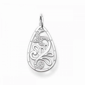 Thomas Sabo Carved Silver Teardrop Pendant PE540-051-14