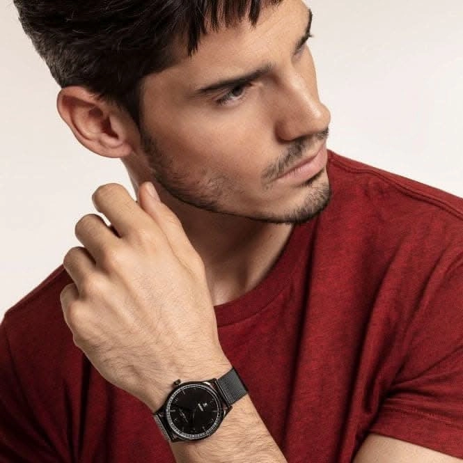 Thomas Sabo CODE Total Black Milanese Metal Watch WA0342-202-203
