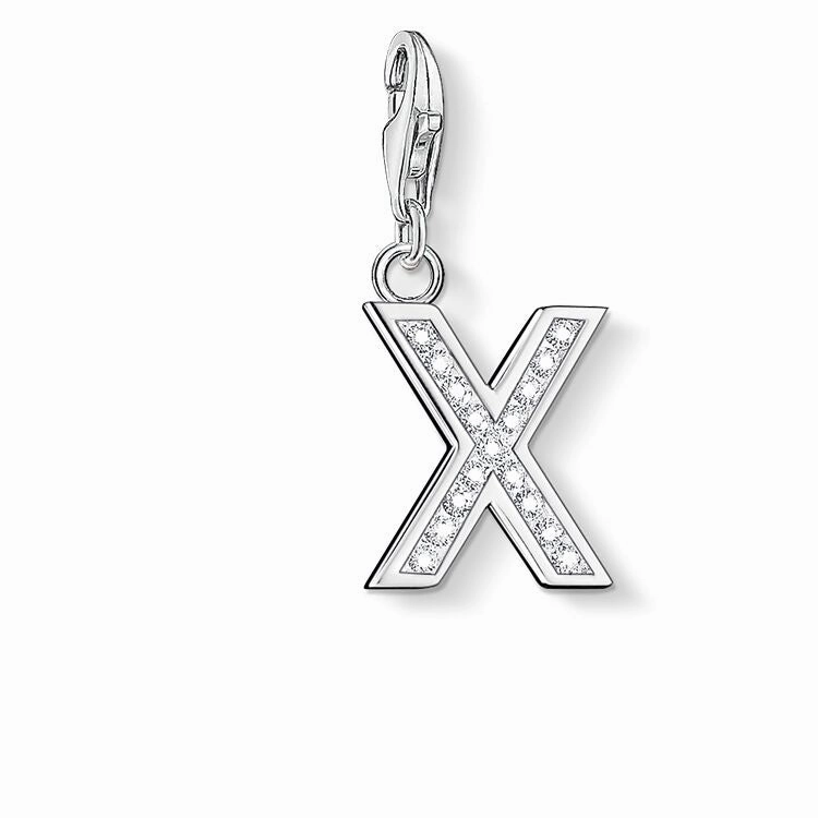 Thomas Sabo Cubic Zirconia Letter X Sterling Silver Charm 0246-051-14