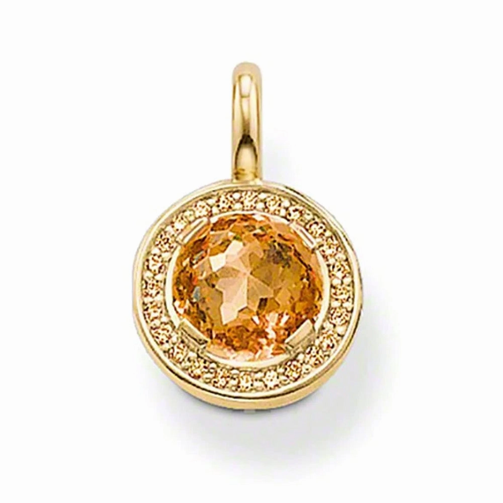 Thomas Sabo Glam & Soul 18K Yellow Gold Orange Halo Pendant PE621-414-3