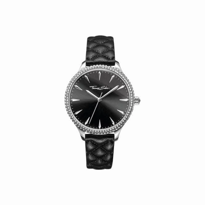 Thomas Sabo Rebel At Heart Leather Black Pyramid Watch WA0322-221-203