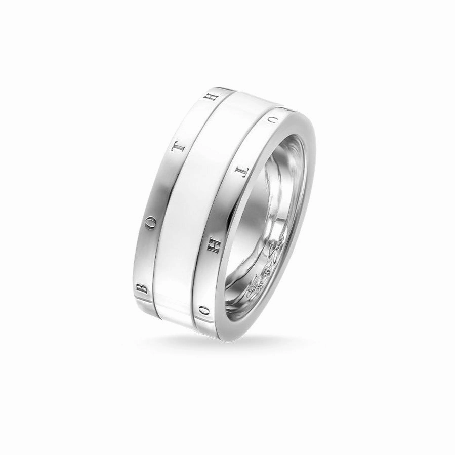 Thomas Sabo Silver & White Ceramic Ring TR1994-454-14