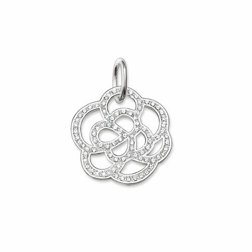 Thomas Sabo Silver and White Zirconia Small Flower Pendant PE520-051-14