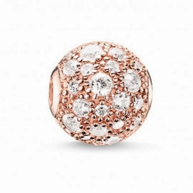 Thomas Sabo Silver Rose Gold Zirconia Karma Bead K0105-416-14