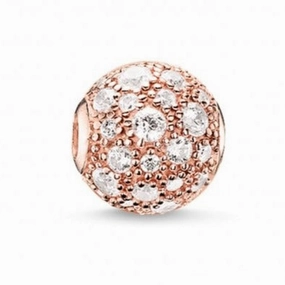 Thomas Sabo Silver Rose Gold Zirconia Karma Bead K0105-416-14