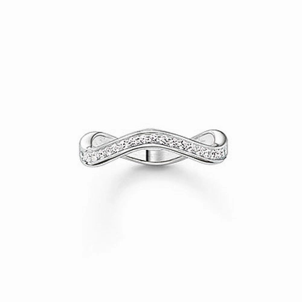Thomas Sabo Silver Zirconia Set Wave Eternity Ring TR2010-051-14