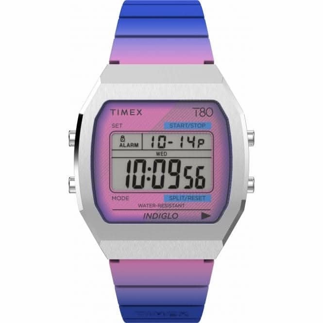 Timex 80 Purple Silver-Tone Watch TW2V74600