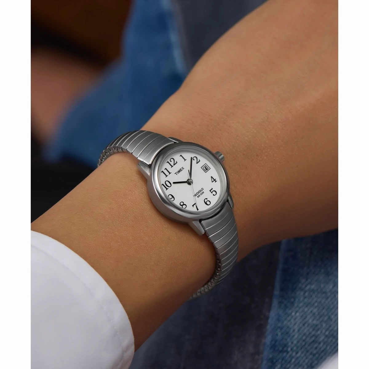 Timex Ladies Easy Reader Silver Watch T2H371