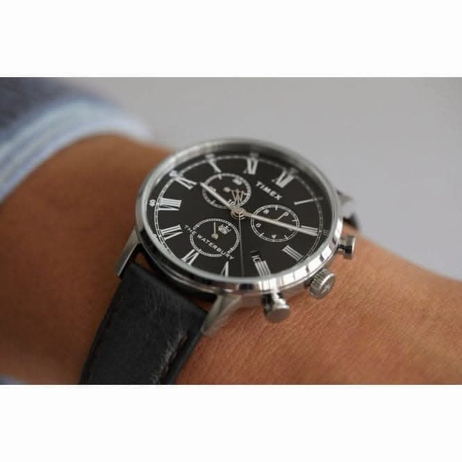 TimexWaterbury Classic Chronograph Leather Strap Watch TW2U88300
