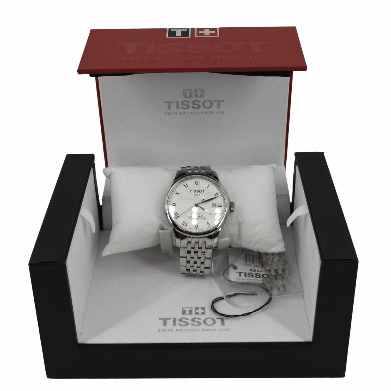 Tissot Watches TISSOT Le Locle Powermatic 80 Date SS Watch Silver Dial 39MM