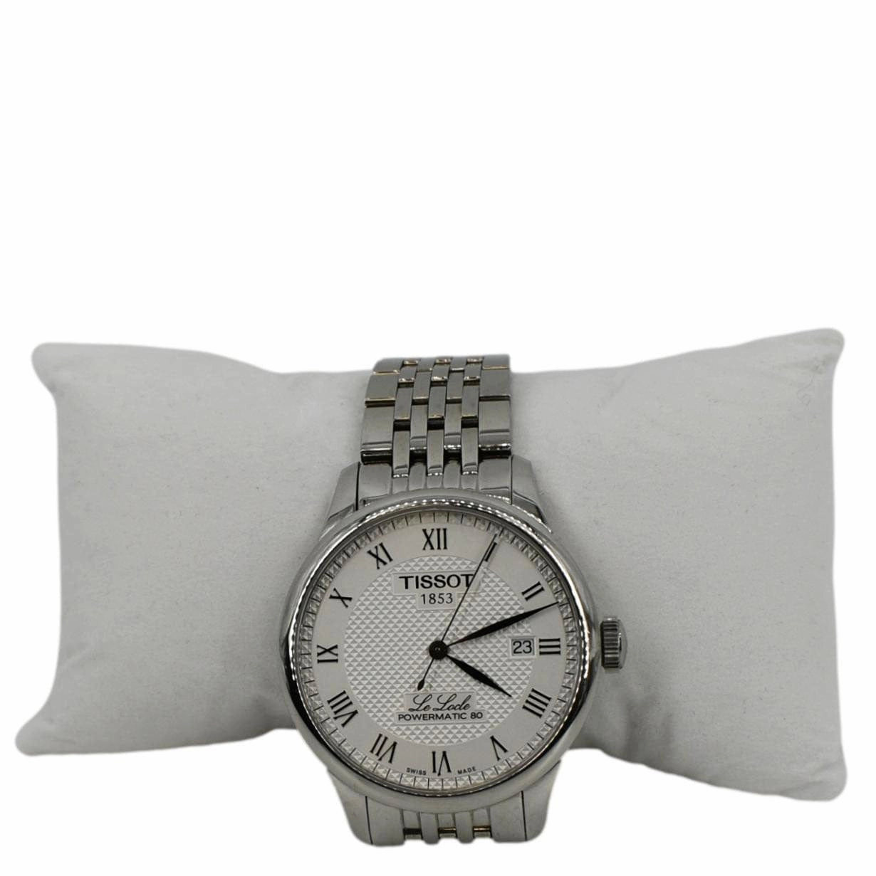 Tissot Watches TISSOT Le Locle Powermatic 80 Date SS Watch Silver Dial 39MM