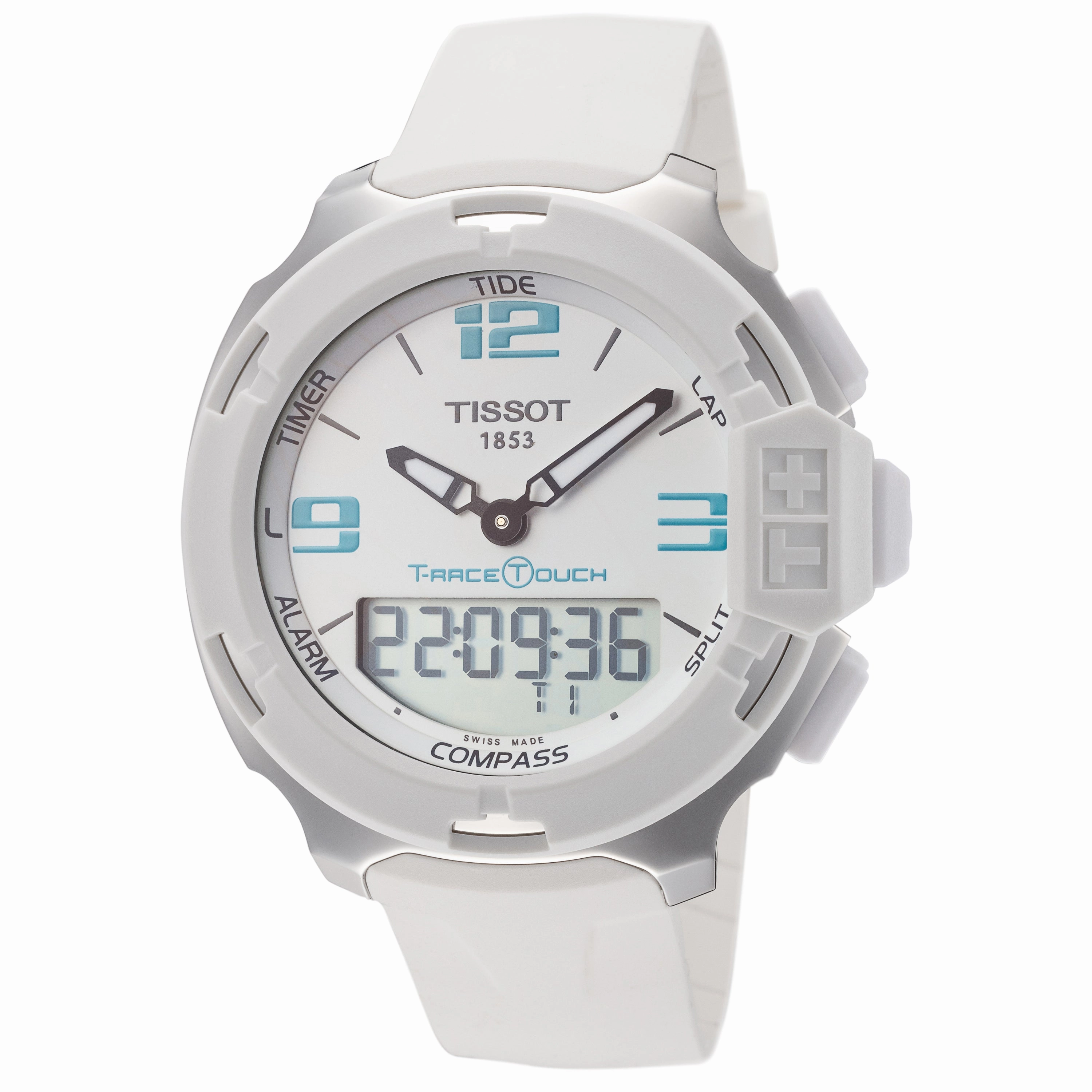 Tissot Watches Tissot Men's T0814201701701 T-Touch 42.15mm White Dial Synthetic Leather Watch