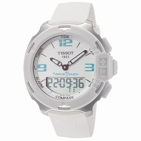 Tissot Watches Tissot Men's T0814201701701 T-Touch 42.15mm White Dial Synthetic Leather Watch
