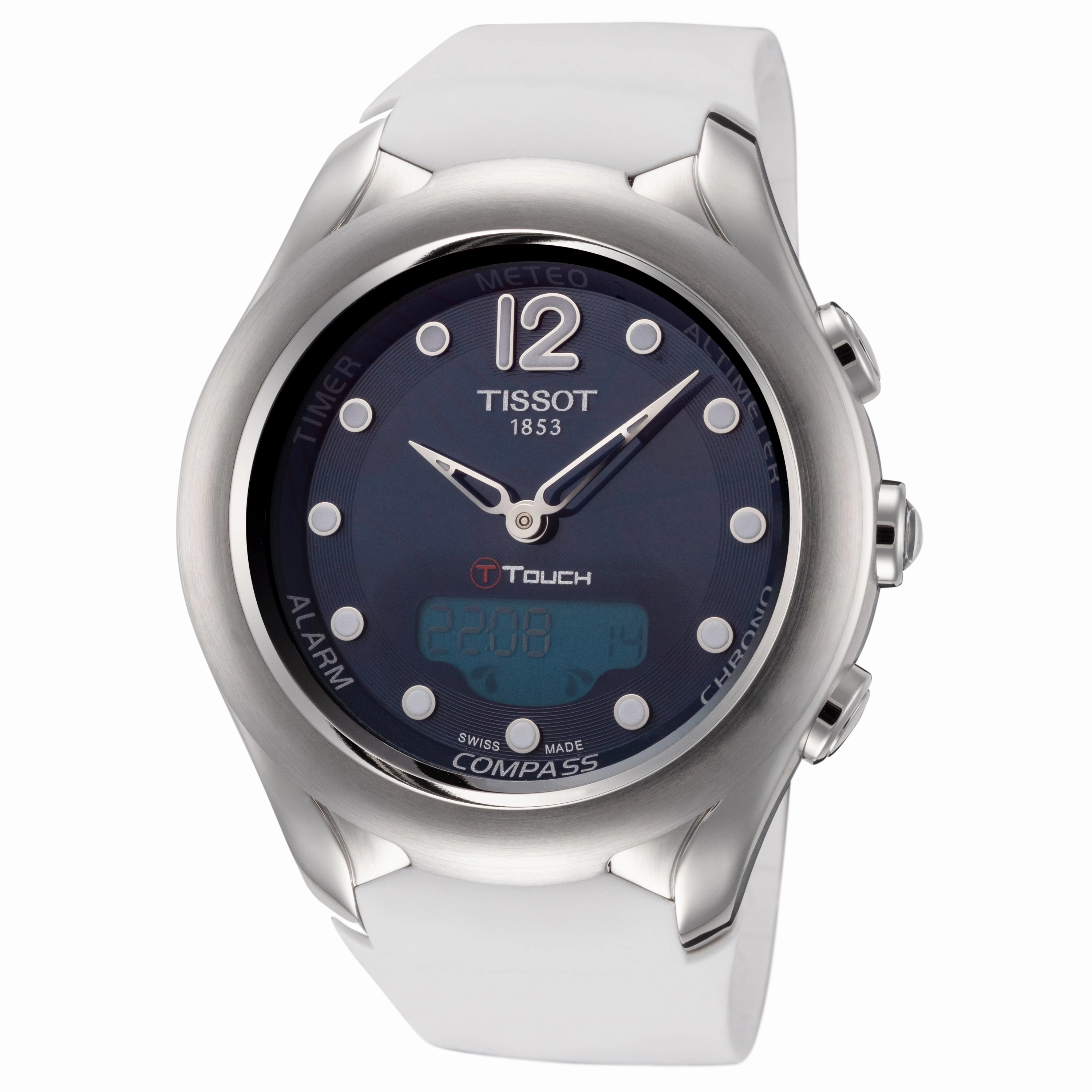 Tissot Watches Tissot Women's T0752201704700 T-Touch 39.5mm Blue Dial Silicone Watch