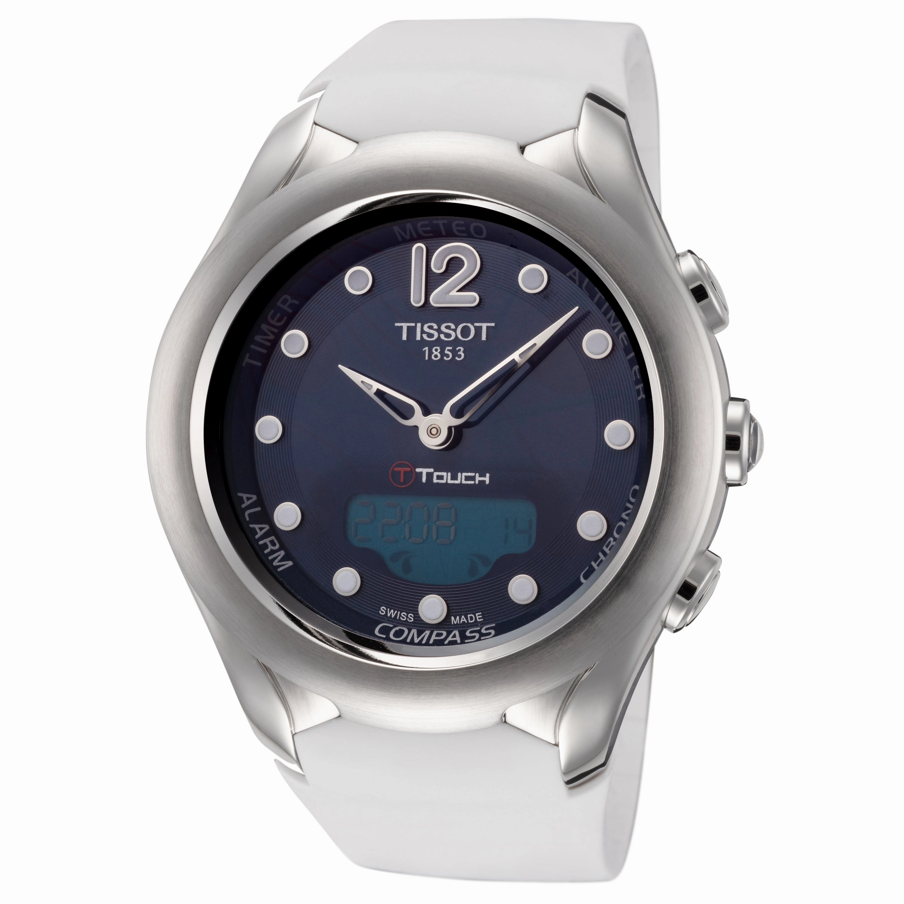 Tissot Watches Tissot Women's T0752201704700 T-Touch 39.5mm Blue Dial Silicone Watch