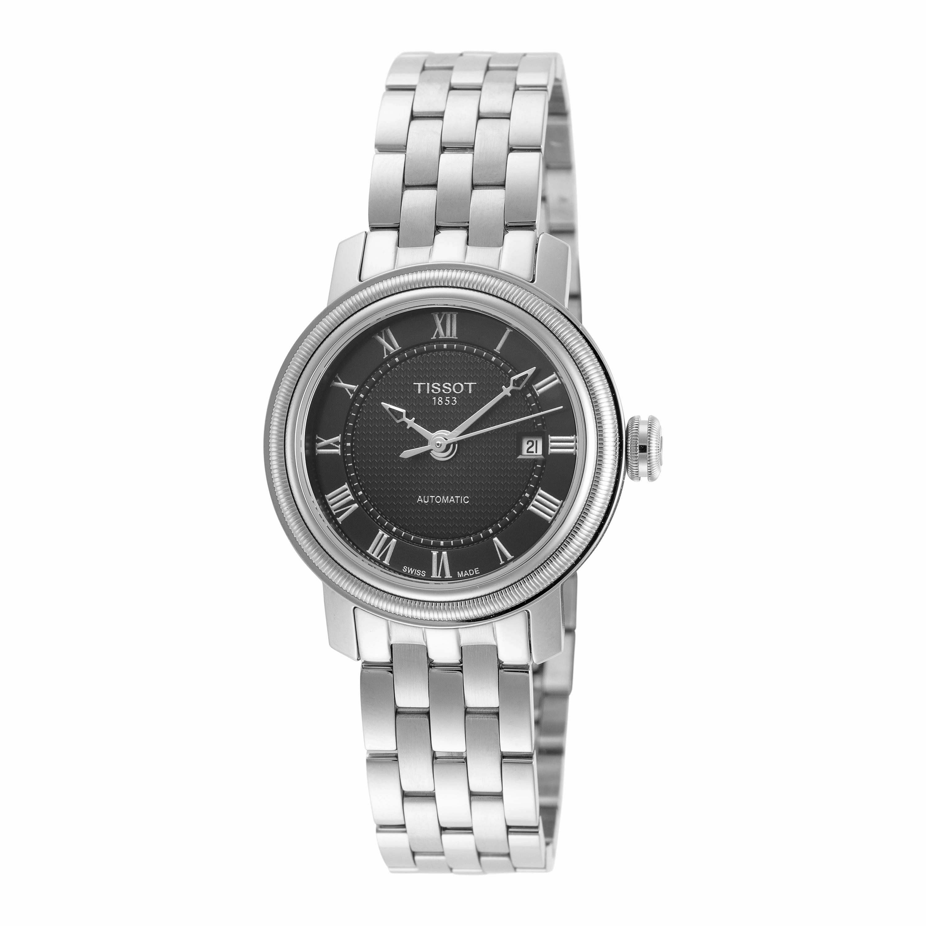 Tissot Watches Tissot Women's T0970071105300 Bridgeport 29mm Black Dial Stainless Steel Watch