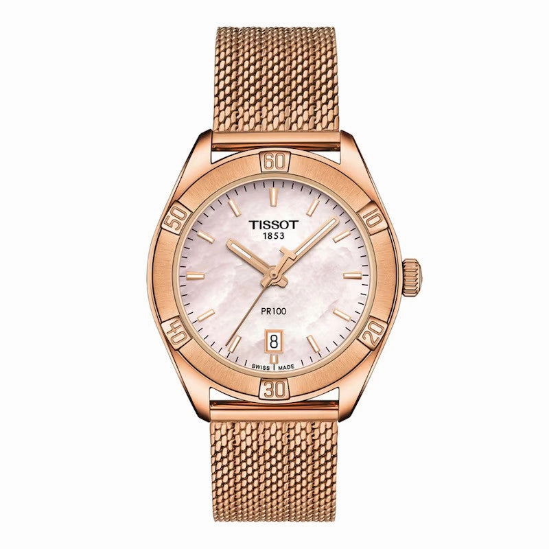Tissot Watches Tissot Women's T1019103315100 PR 100 36mm Pink MOP Dial Stainless Steel Watch