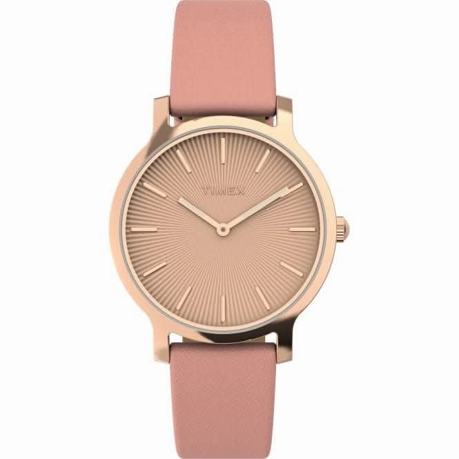 Transcend Pink Leather Strap Watch TW2V66900