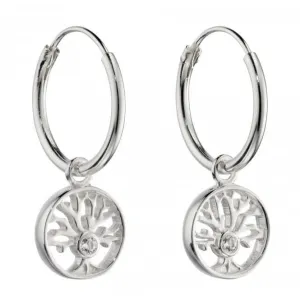 Tree of Life Assembled Hoop Earrings with Zirconia E6046C Beginnings Jewellery