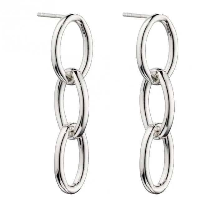 Triple Link Chain Drop Earrings E6013 Beginnings Jewellery