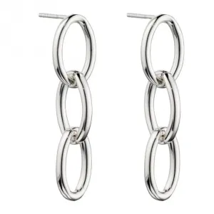 Triple Link Chain Drop Earrings E6013 Beginnings Jewellery