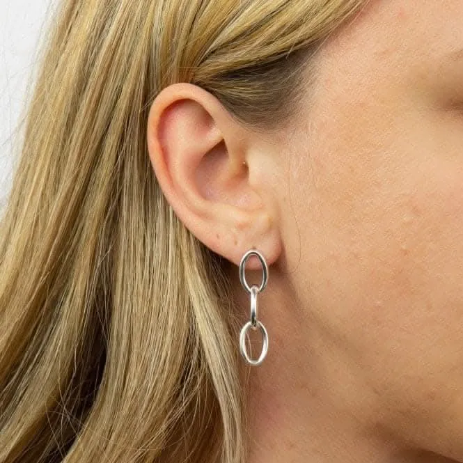 Triple Link Chain Drop Earrings E6013 Beginnings Jewellery