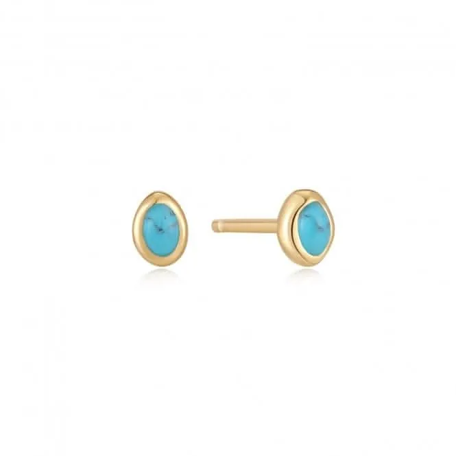 Turquoise Wave Stud Earrings E044-01G Ania Haie Jewellery