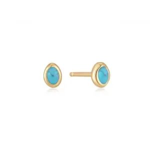 Turquoise Wave Stud Earrings E044-01G Ania Haie Jewellery
