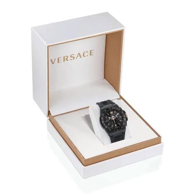 Versace Gents Greca Black Aluminous Watch VE7H00323