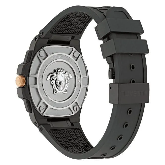 Versace Gents Greca Black Aluminous Watch VE7H00323