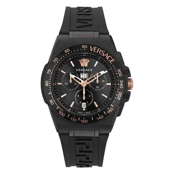 Versace Gents Greca Black Aluminous Watch VE7H00323