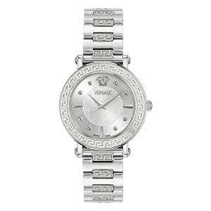 Versace Ladies Greca Sphere Silver White Sunray Watch VE9C00324