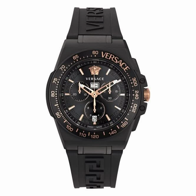 Versace Gents Greca Black Aluminous Watch VE7H00323