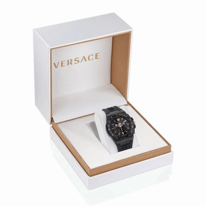 Versace Gents Greca Black Aluminous Watch VE7H00323