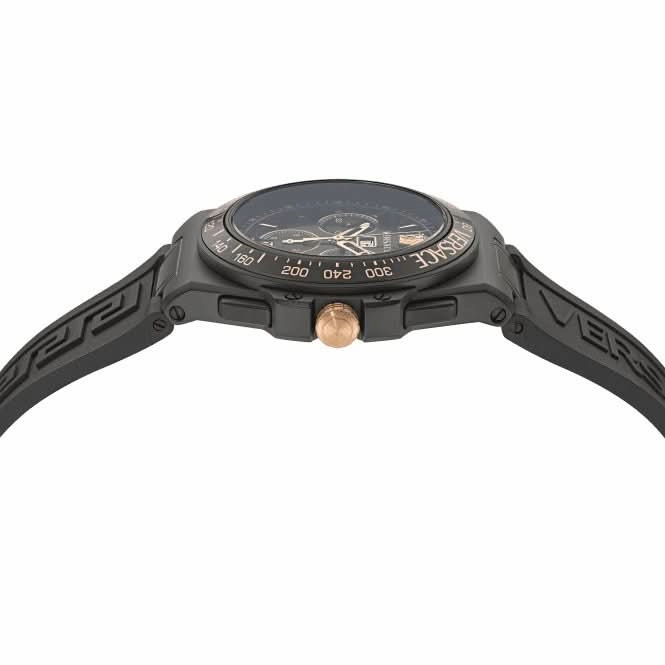 Versace Gents Greca Black Aluminous Watch VE7H00323
