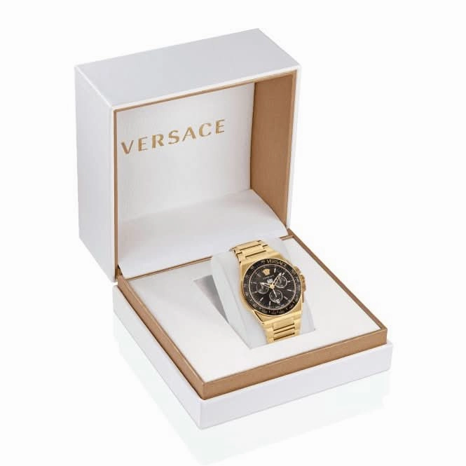 Versace Gents Greca Black Aluminous Watch VE7H00623
