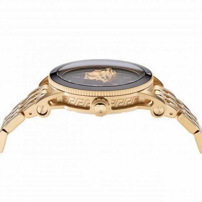 Versace Gents V-Palazzo Gold-Tone Black Watch VE2V00322