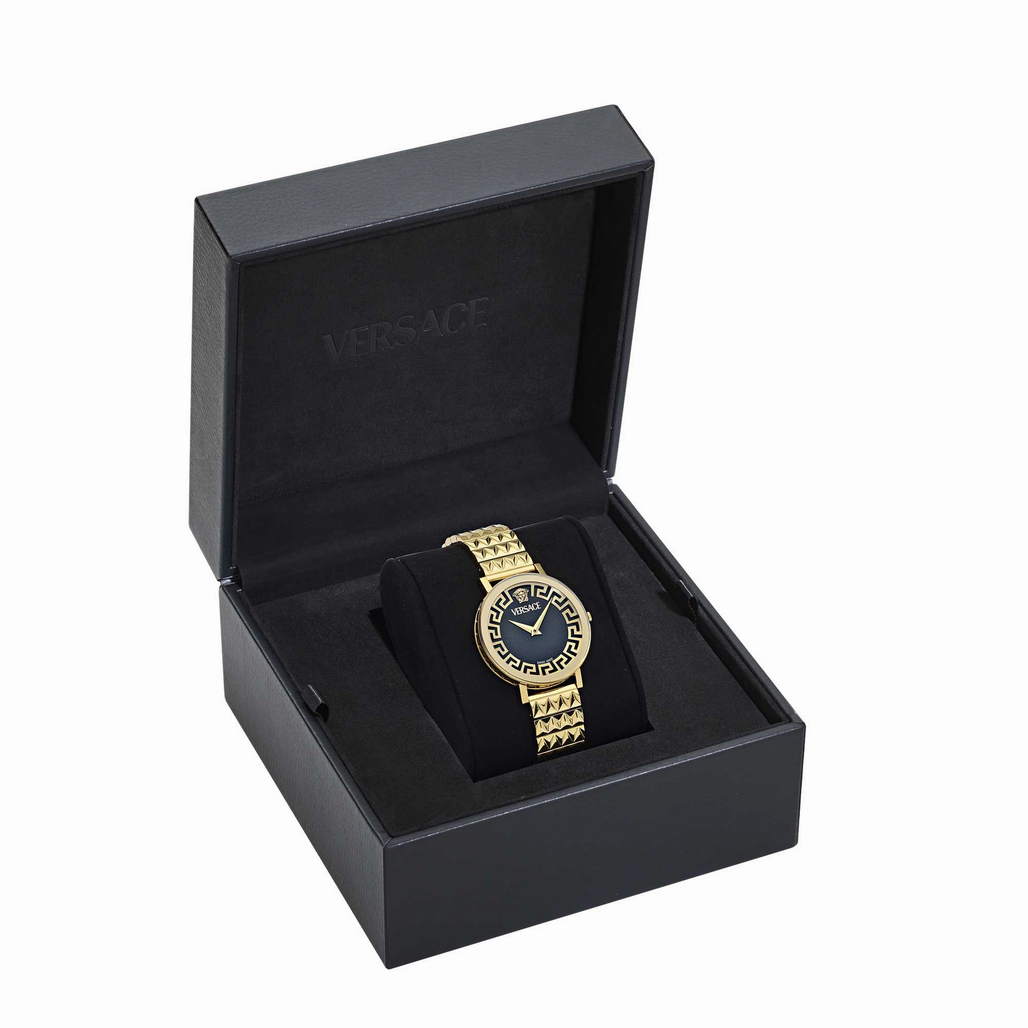 Versace Ladies Daedalus Black Guilloch Watch VE9A00524