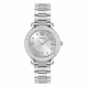 Versace Ladies Greca Sphere Silver White Sunray Watch VE9C00324