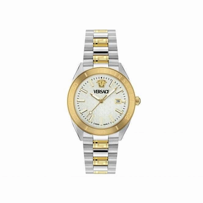 Versace Timeless V Dome White-Silver Sapphire Watch VE8E00424