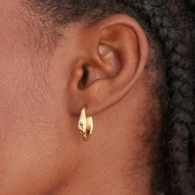 Wave Huggie Hoop Earrings E044-03G Ania Haie Jewellery