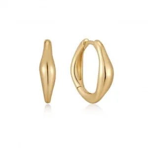 Wave Huggie Hoop Earrings E044-03G Ania Haie Jewellery
