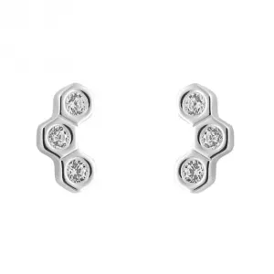 Zirconia Honeycomb Stud Earrings E6277C Beginnings Jewellery