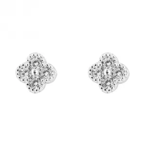 Zirconia Pave Flower Stud Earrings E6279C Beginnings Jewellery